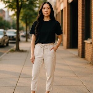 Level 99 White, Linen Pant 8